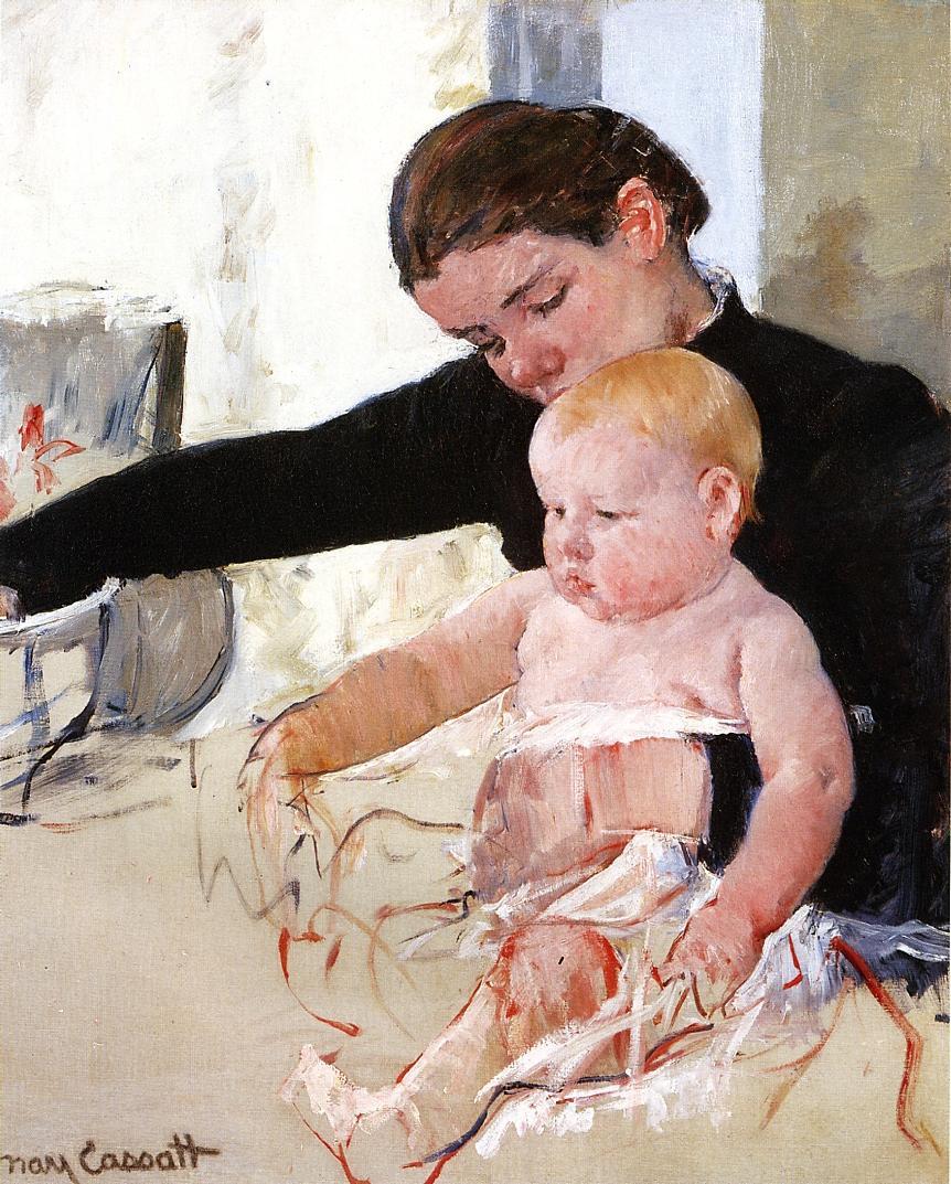 Bathing the Young Heir - Mary Cassatt Painting on Canvas